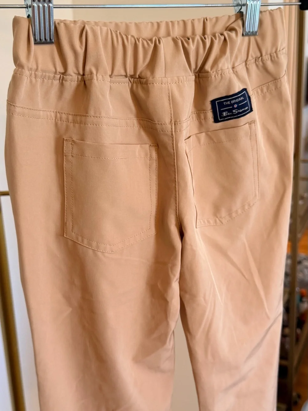 The Original Ben Sherman Boy’s Tan Elastic-Hem Khaki Joggers
